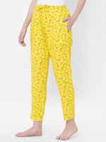 Urban Scottish Women Floral Print Casual Yellow Pyjama-4