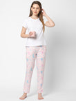 Urban Scottish Women Floral Print Casual Pink Pyjama