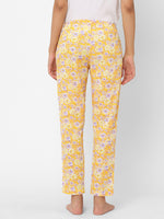 Urban Scottish Women Floral Print Lounge Wear Yellow Pyjama-3