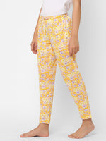 Urban Scottish Women Floral Print Lounge Wear Yellow Pyjama-4